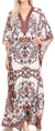 Vestido caftán largo Sakkas Georgettina con escote en V y cristales fluidos