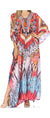 Vestido caftán largo Sakkas Georgettina con escote en V y cristales fluidos