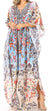 Vestido caftán largo Sakkas Georgettina con escote en V y cristales fluidos