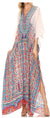 Vestido caftán largo Sakkas Georgettina con escote en V y cristales fluidos