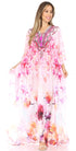 Vestido caftán largo Sakkas Georgettina con escote en V y cristales fluidos