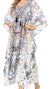 Vestido caftán largo Sakkas Georgettina con escote en V y cristales fluidos