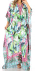 Vestido caftán largo Sakkas Georgettina con escote en V y cristales fluidos