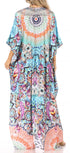 Vestido caftán largo Sakkas Georgettina con escote en V y cristales fluidos