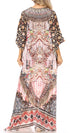 Vestido caftán largo Sakkas Georgettina con escote en V y cristales fluidos