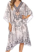 Sakkas MiuMiu Ligthweight Summer Printed Short Caftan Dress / Cover Up