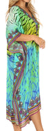 Sakkas MiuMiu Ligthweight Summer Printed Short Caftan Dress / Cover Up