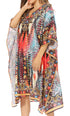 Sakkas MiuMiu Ligthweight Summer Printed Short Caftan Dress / Cover Up