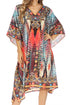 Sakkas MiuMiu Ligthweight Summer Printed Short Caftan Dress / Cover Up