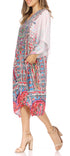 Sakkas MiuMiu Ligthweight Summer Printed Short Caftan Dress / Cover Up