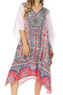 Sakkas MiuMiu Ligthweight Summer Printed Short Caftan Dress / Cover Up
