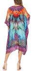 Sakkas MiuMiu Ligthweight Summer Printed Short Caftan Dress / Cover Up