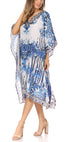Sakkas MiuMiu Ligthweight Summer Printed Short Caftan Dress / Cover Up
