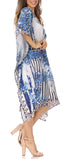 Sakkas MiuMiu Ligthweight Summer Printed Short Caftan Dress / Cover Up