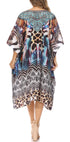 Sakkas MiuMiu Ligthweight Summer Printed Short Caftan Dress / Cover Up