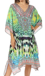 Sakkas MiuMiu Ligthweight Summer Printed Short Caftan Dress / Cover Up