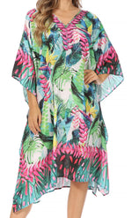 Sakkas MiuMiu Ligthweight Summer Printed Short Caftan Dress / Cover Up