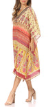 Sakkas MiuMiu Ligthweight Summer Printed Short Caftan Dress / Cover Up
