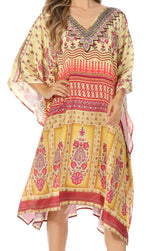 Sakkas MiuMiu Ligthweight Summer Printed Short Caftan Dress / Cover Up