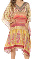 Sakkas MiuMiu Ligthweight Summer Printed Short Caftan Dress / Cover Up