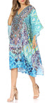 Sakkas MiuMiu Ligthweight Summer Printed Short Caftan Dress / Cover Up