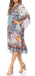 Sakkas MiuMiu Ligthweight Summer Printed Short Caftan Dress / Cover Up