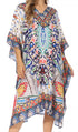 Sakkas MiuMiu Ligthweight Summer Printed Short Caftan Dress / Cover Up
