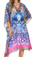 Sakkas MiuMiu Ligthweight Summer Printed Short Caftan Dress / Cover Up