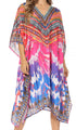 Sakkas MiuMiu Ligthweight Summer Printed Short Caftan Dress / Cover Up