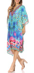 Sakkas MiuMiu Ligthweight Summer Printed Short Caftan Dress / Cover Up