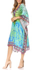Sakkas MiuMiu Ligthweight Summer Printed Short Caftan Dress / Cover Up