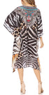 Sakkas MiuMiu Ligthweight Summer Printed Short Caftan Dress / Cover Up