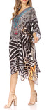 Sakkas MiuMiu Ligthweight Summer Printed Short Caftan Dress / Cover Up