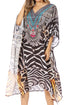 Sakkas MiuMiu Ligthweight Summer Printed Short Caftan Dress / Cover Up