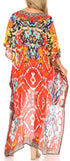 Vestido Sakkas Laisson Flowy Hi-Lo Caftán con diamantes de imitación, cuello en V, corte cuadrado, para cubrir la parte superior