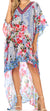 Vestido Sakkas Laisson Flowy Hi-Lo Caftán con diamantes de imitación, cuello en V, corte cuadrado, para cubrir la parte superior