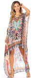 Vestido Sakkas Laisson Flowy Hi-Lo Caftán con diamantes de imitación, cuello en V, corte cuadrado, para cubrir la parte superior