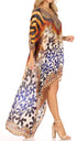 Vestido Sakkas Laisson Flowy Hi-Lo Caftán con diamantes de imitación, cuello en V, corte cuadrado, para cubrir la parte superior