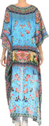 Vestido Sakkas Laisson Flowy Hi-Lo Caftán con diamantes de imitación, cuello en V, corte cuadrado, para cubrir la parte superior