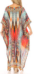 Vestido Sakkas Laisson Flowy Hi-Lo Caftán con diamantes de imitación, cuello en V, corte cuadrado, para cubrir la parte superior