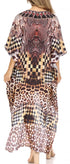 Vestido Sakkas Laisson Flowy Hi-Lo Caftán con diamantes de imitación, cuello en V, corte cuadrado, para cubrir la parte superior