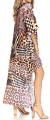 Vestido Sakkas Laisson Flowy Hi-Lo Caftán con diamantes de imitación, cuello en V, corte cuadrado, para cubrir la parte superior