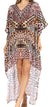 Vestido Sakkas Laisson Flowy Hi-Lo Caftán con diamantes de imitación, cuello en V, corte cuadrado, para cubrir la parte superior