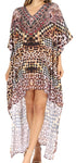 Vestido Sakkas Laisson Flowy Hi-Lo Caftán con diamantes de imitación, cuello en V, corte cuadrado, para cubrir la parte superior