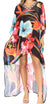 Vestido Sakkas Laisson Flowy Hi-Lo Caftán con diamantes de imitación, cuello en V, corte cuadrado, para cubrir la parte superior