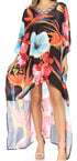 Vestido Sakkas Laisson Flowy Hi-Lo Caftán con diamantes de imitación, cuello en V, corte cuadrado, para cubrir la parte superior