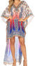 Vestido Sakkas Laisson Flowy Hi-Lo Caftán con diamantes de imitación, cuello en V, corte cuadrado, para cubrir la parte superior