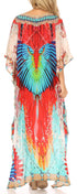 Vestido Sakkas Laisson Flowy Hi-Lo Caftán con diamantes de imitación, cuello en V, corte cuadrado, para cubrir la parte superior