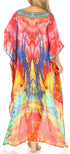 Vestido Sakkas Laisson Flowy Hi-Lo Caftán con diamantes de imitación, cuello en V, corte cuadrado, para cubrir la parte superior