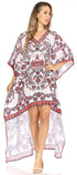 Vestido Sakkas Laisson Flowy Hi-Lo Caftán con diamantes de imitación, cuello en V, corte cuadrado, para cubrir la parte superior